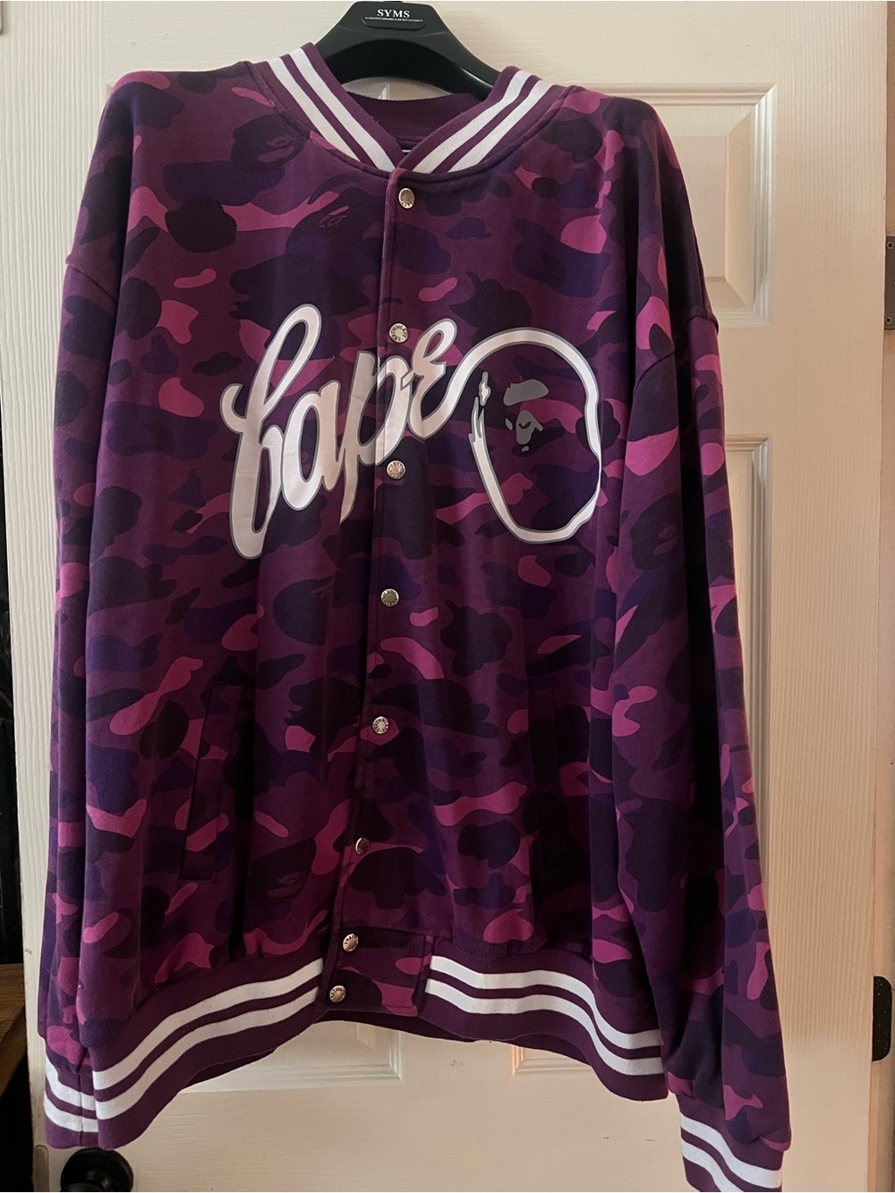 Bape Purple & Pink Camo Varsity Jacket - Kids